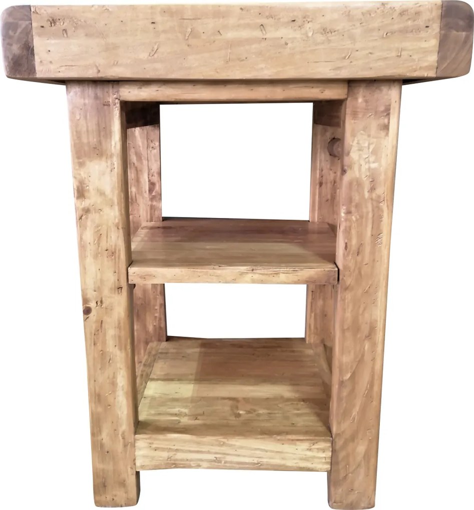 Banc de tamplar, L64 57 H82 cm, natur antic, lemn masiv