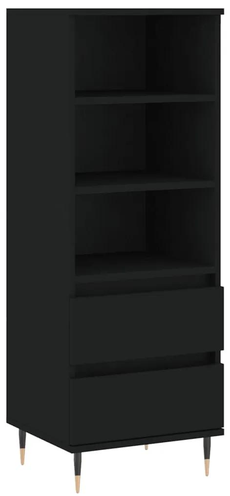 831501 vidaXL Dulap înalt, negru, 40x36x110 cm, lemn compozit