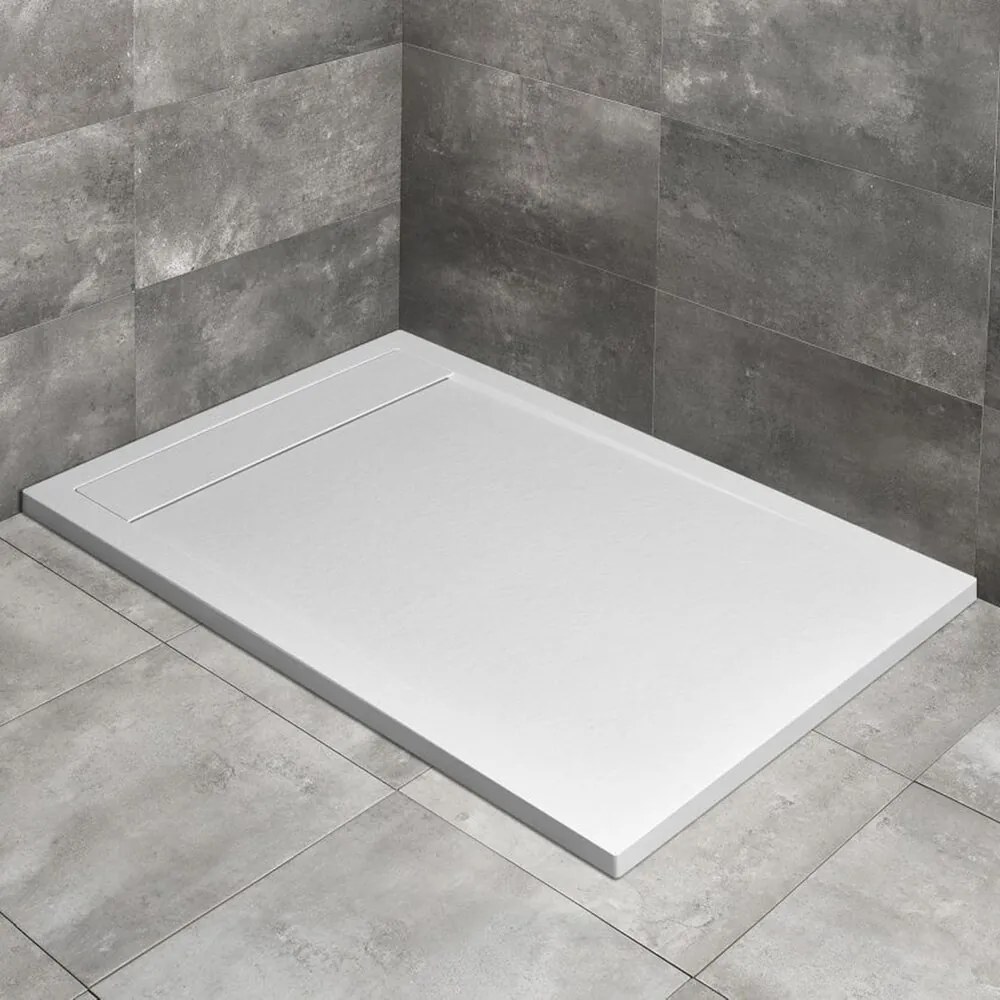 Cadita dus compozit dreptunghiulara Radaway Teos F 110x90 cm alb