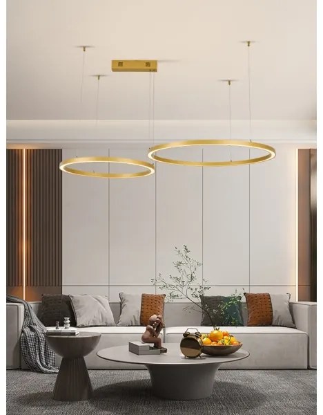Lustră LED dimabilă Immax NEO 07218L FINO 93W/230V 60/80 cm auriu Tuya + telecomandă
