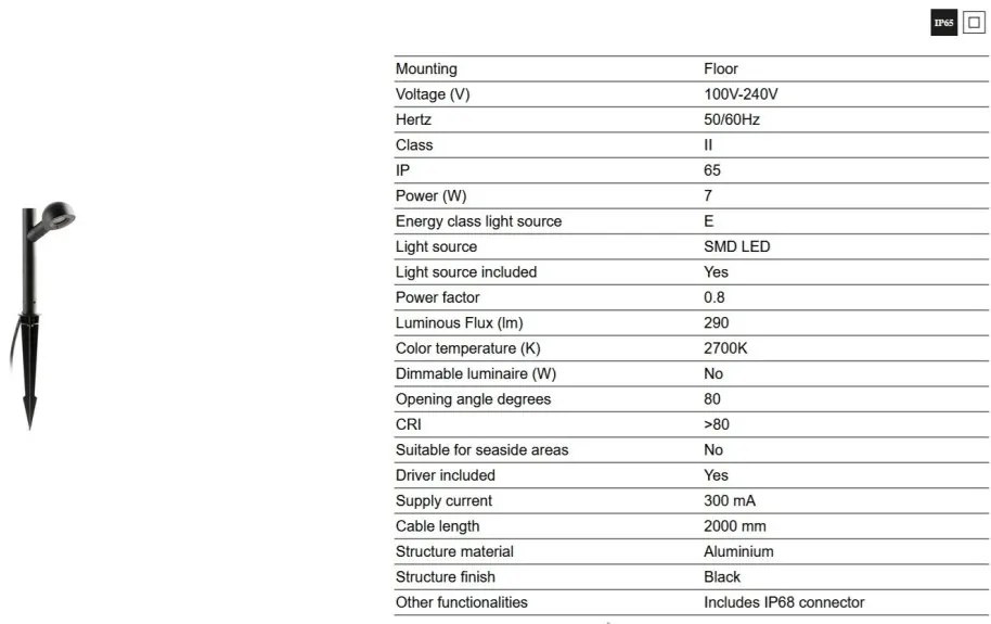 Lampa LED cu tarus iluminat exterior IP65 BROT H-20cm