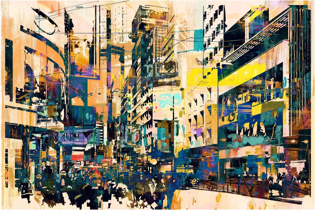 Tablou abstacțiunii pictate (90x60 cm)