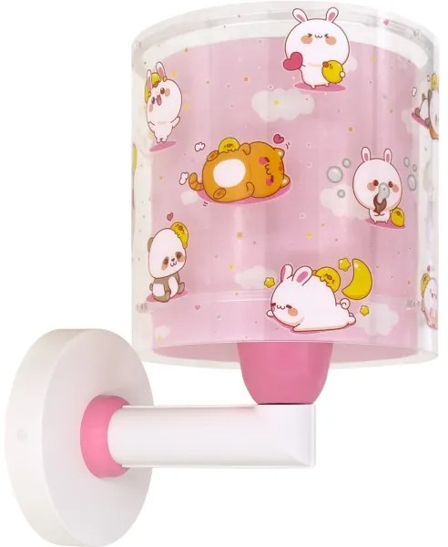 Dalber 41769S - Lampă de perete pentru copii KAWAII FRIENDS, 1xE27/15W/230V, roz