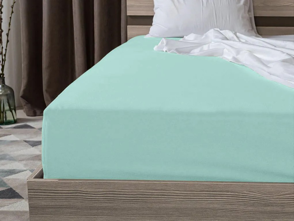 Cearsaf jersey EXCLUSIVE mentol 140x200cm, 100% bumbac