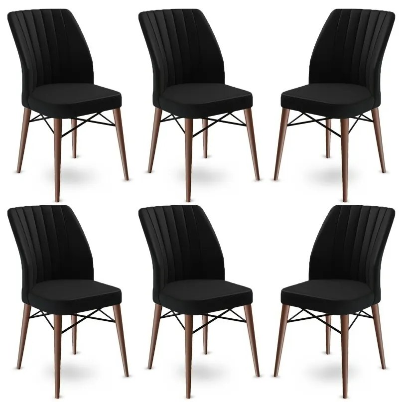 Set de scaune de sufragerie Flex Black, 6 buc.