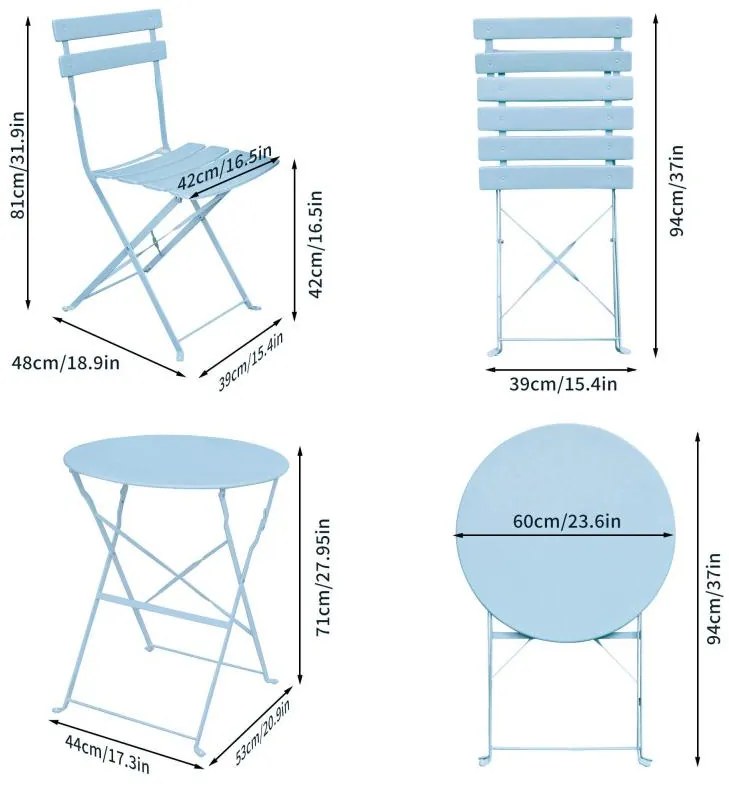 Set mobilier balcon Orosi (albastru). 1088136