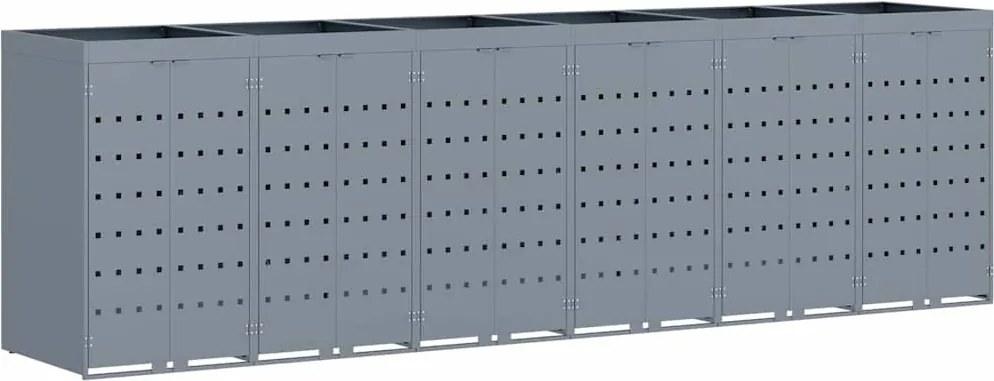 vidaXL Depozitare pentru 6 pubele Wheelie Gri deschis