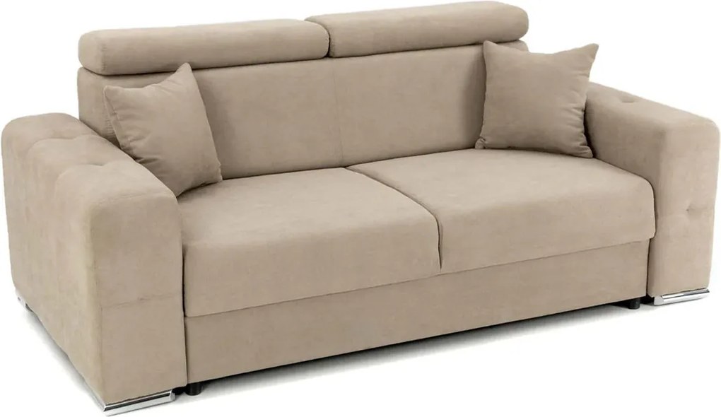 Canapea Fixă 2 locuri BELLAGIO, cu tetiere reglabile, 205x100x100 cm, Bej-Enjoy