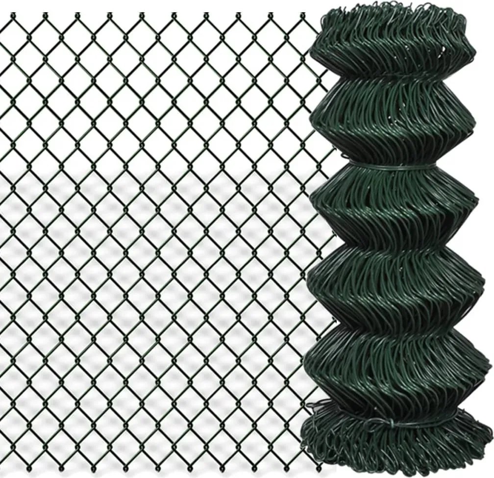 vidaXL Gard de legătură din plasă, verde, 0,8 x 15 m, oțel