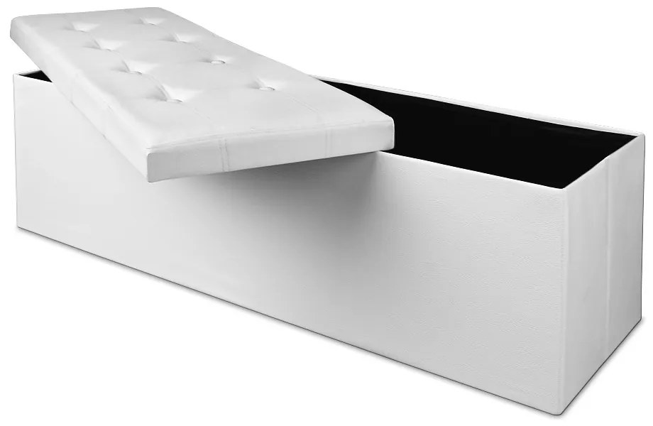 Taburet cu spațiu de depozitare BELLA, 115x40x40cm, alb Casaria