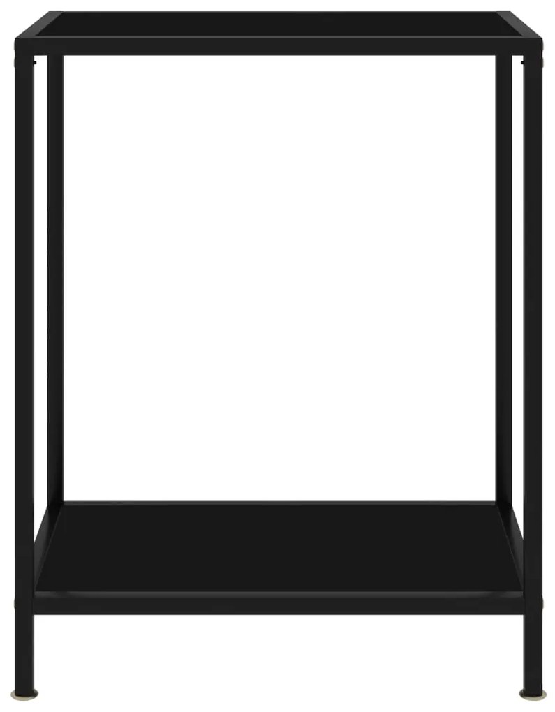 322828 vidaXL Masă consolă, negru, 60 x 35 x 75 cm, sticlă securizată