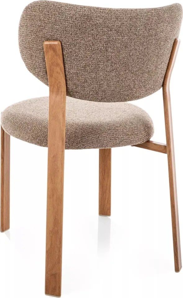 Scaun lemn tapitat Rin D 256 cappuccino/stejar - H79 cm