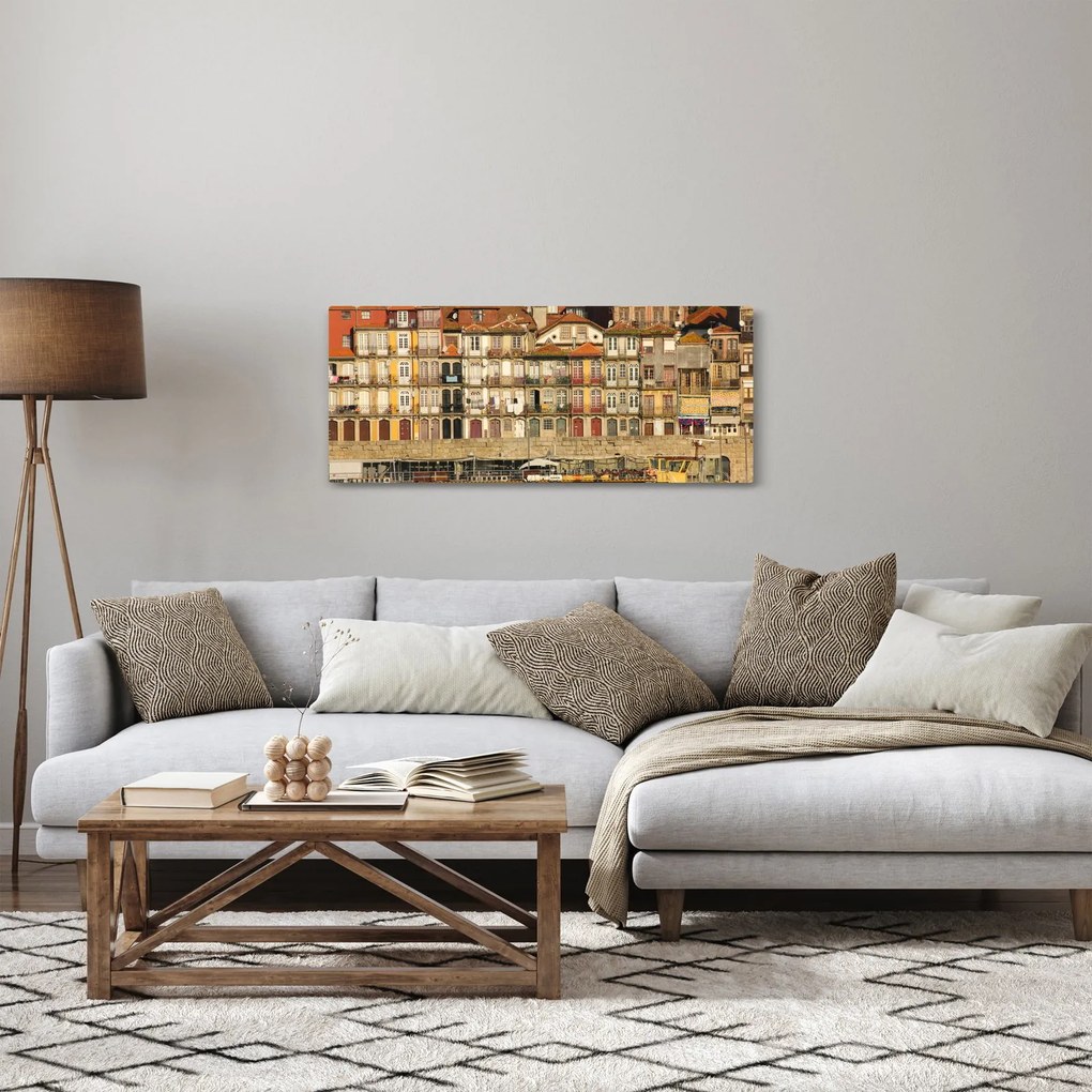 Tablou - Cartierul Waterfront, Portugalia (120x50 cm)