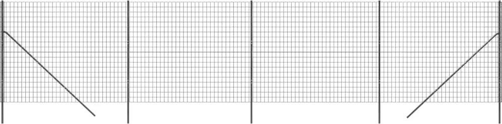 vidaXL Gard plasă de sârmă, antracit, 1,6x10 m, oțel galvanizat