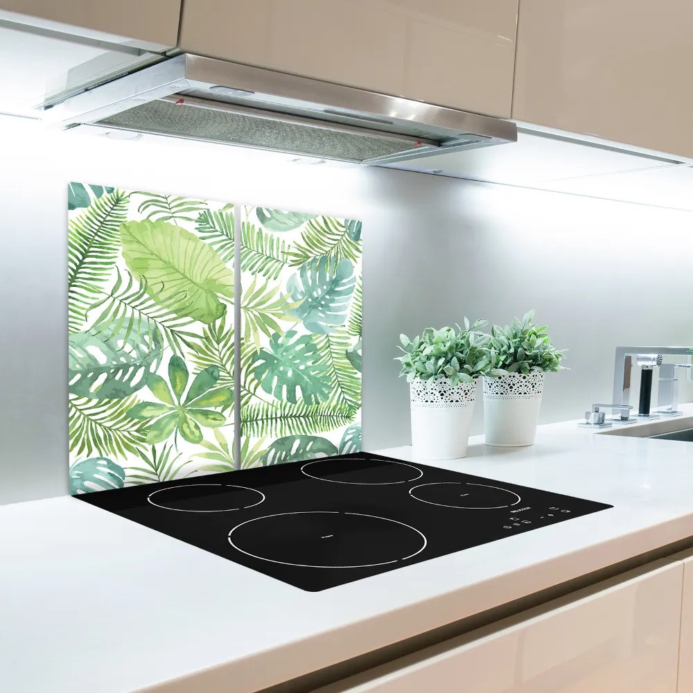 Tocator din sticla frunze tropicale