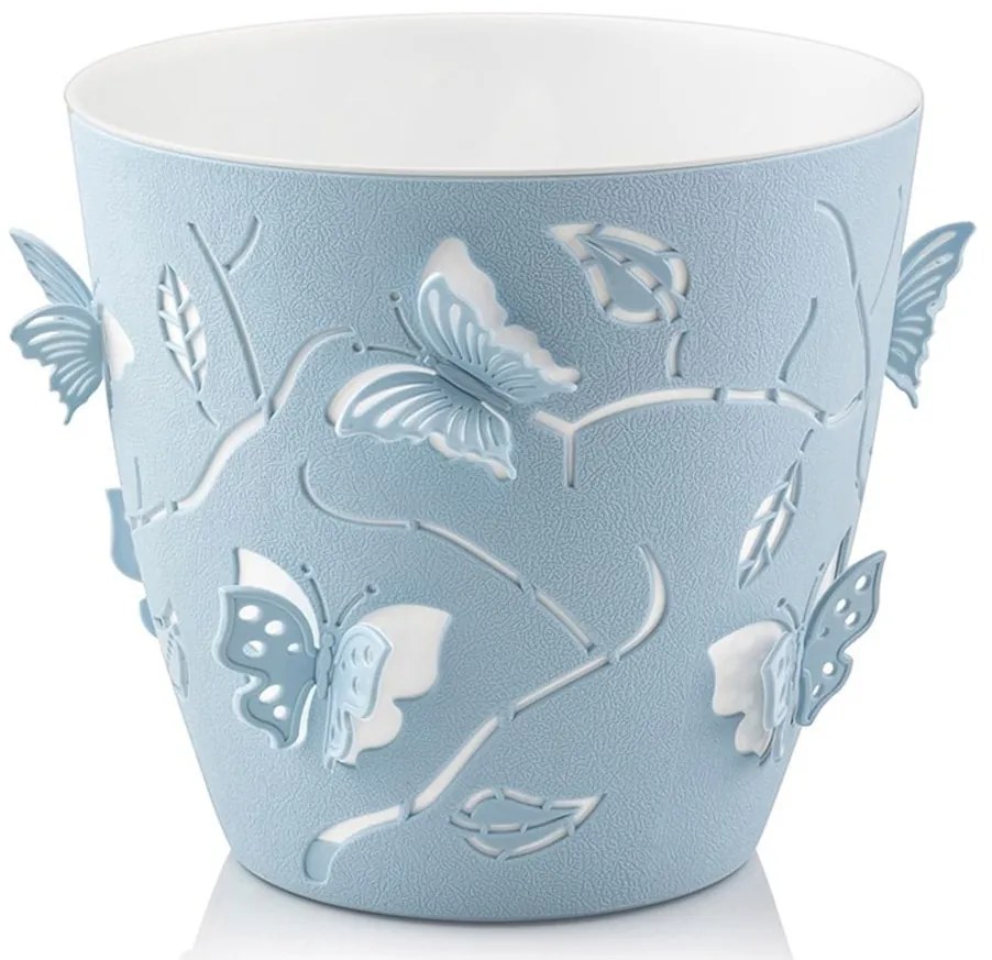 Ghiveci PP modern, rotund, model Fluture 3D,   14cm, 1.4 litri