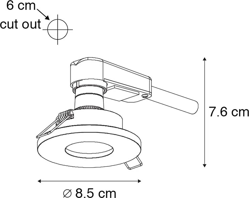Spot inteligent de baie îngropat alb cu WiFi GU10 - Shed