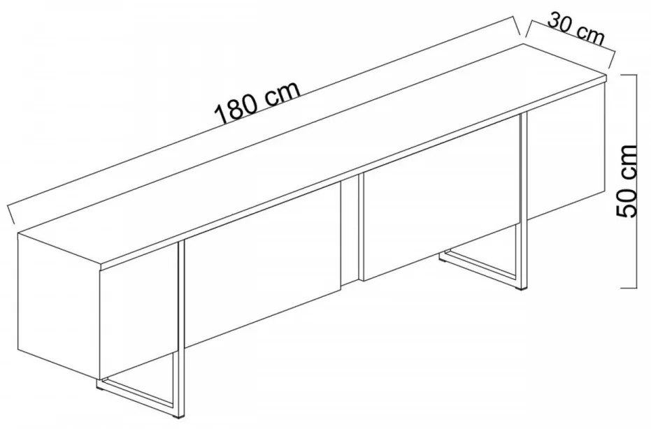 Comoda TV Luxe, Alb / Auriu