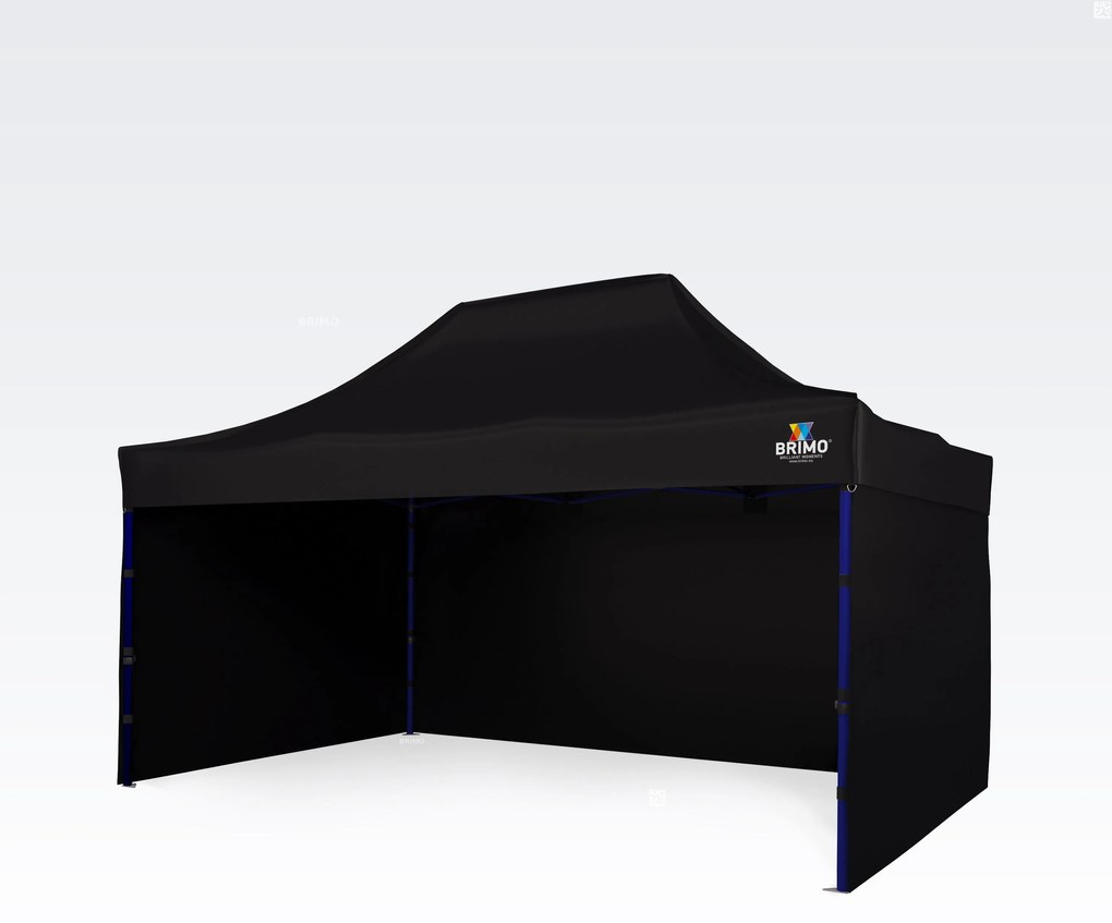 Standuri de vânzare 3x4,5 m cu 3 pereți | Asamblare rapidă, 12,5 m² - cu 3 pereți - Negru