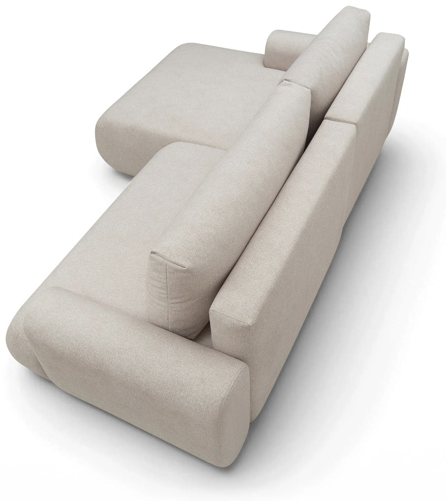 Colțar extensibil cu funcție de dormit Lotulis Mini stânga - crem material hidrofob Blur 01
