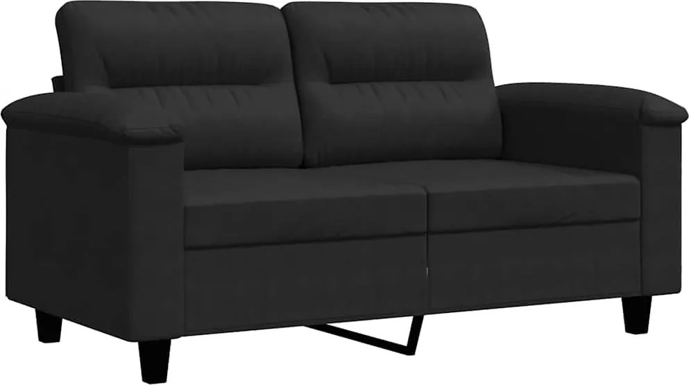 vidaXL Canapea cu 2 locuri, negru, 120 cm, țesătură microfibră