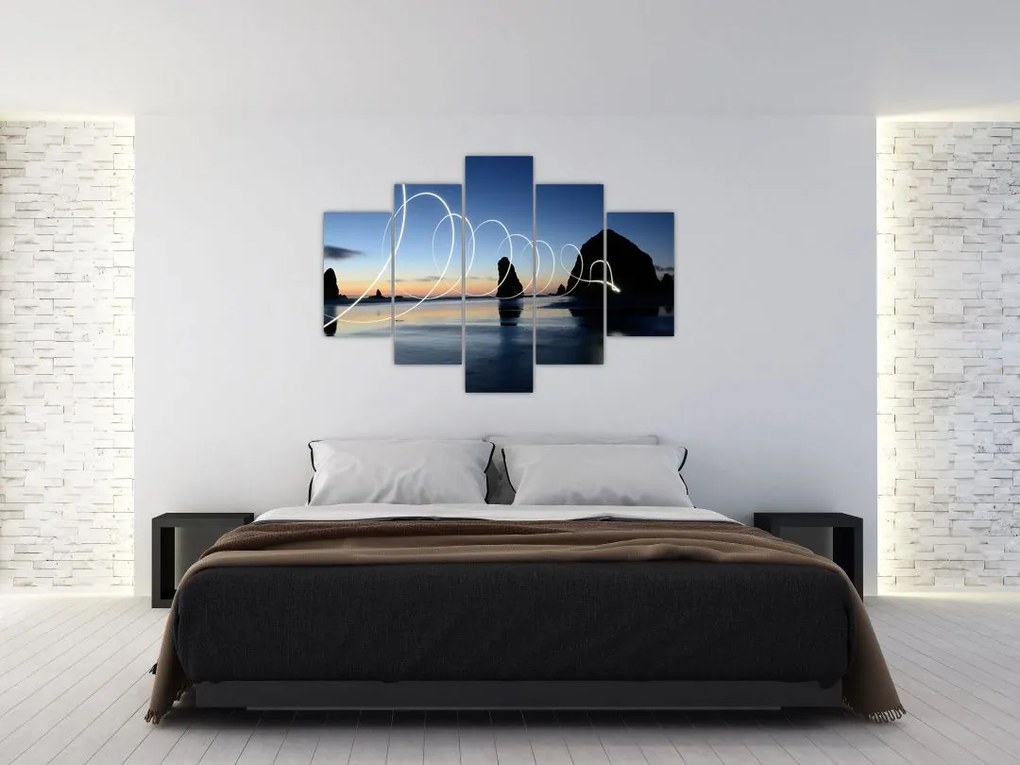 Tabloul - plaja în apus de soare (150x105 cm)