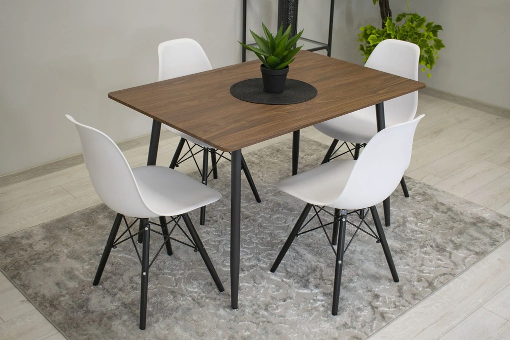 OFERTA Scaun alb OSAKA cu picioare negre calitatea II