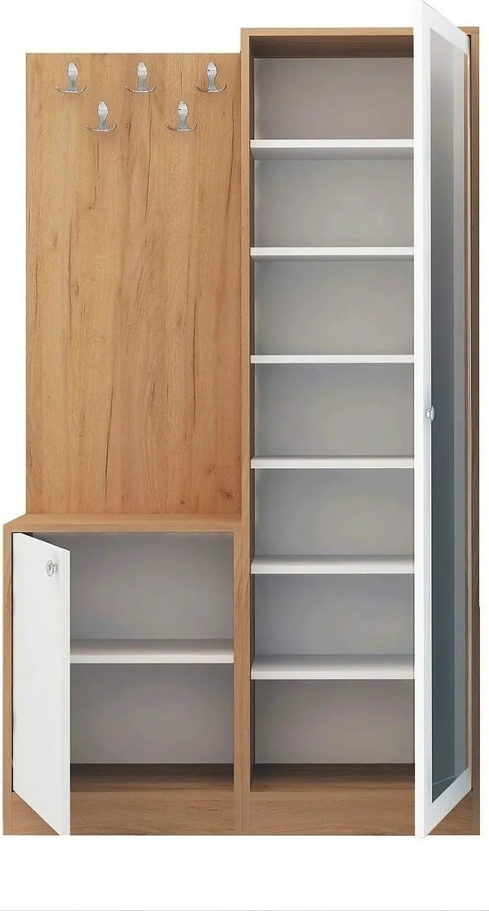 Mobilier hol BROC, stejar, PAL melaminat, 100x35x180 cm