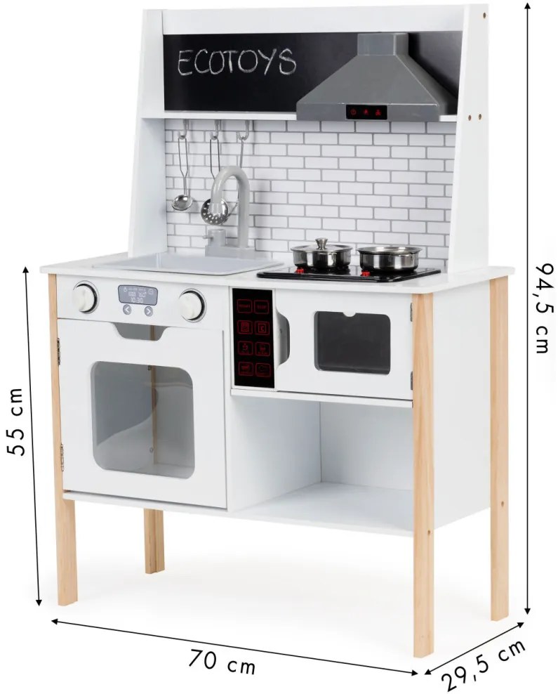 Bucătărie pentru copii din lemn cu lumini și sunete