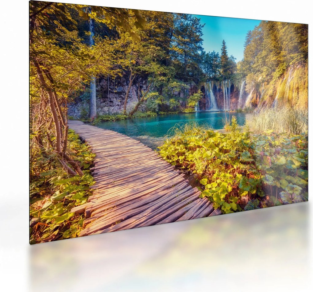 Tablou pe sticlă - Lacurile Plitvice, Croația (70x50 cm)