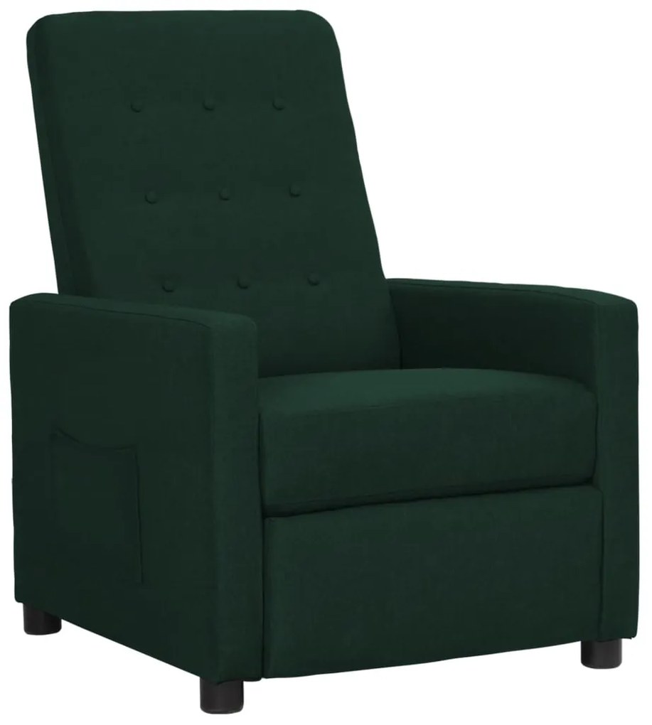 3093361 vidaXL Fotoliu cu ridicare, verde închis, material textil