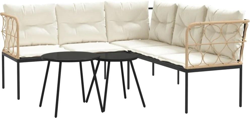 vidaXL Set canapea de grădină cu perne, negru, oțel și textilenă