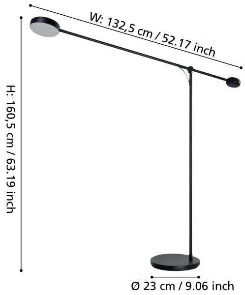 Lampadar LED dimabil CLAVELLINA LED/24W/230V Eglo 900354