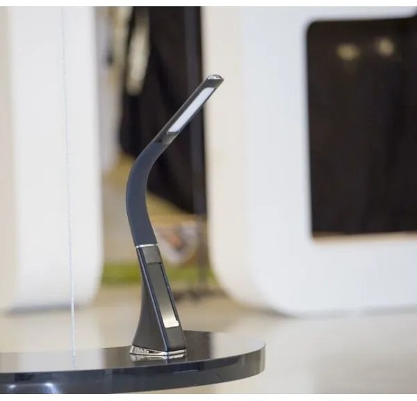 Immax 08947L - LED Lampă de masă dimmabilă cu display LEATHER LED/6,5W/5V negru