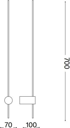 Aplică LED Ideal Lux ESSENCE LED/12W/230V 4000K 70 cm CRI 90 negru