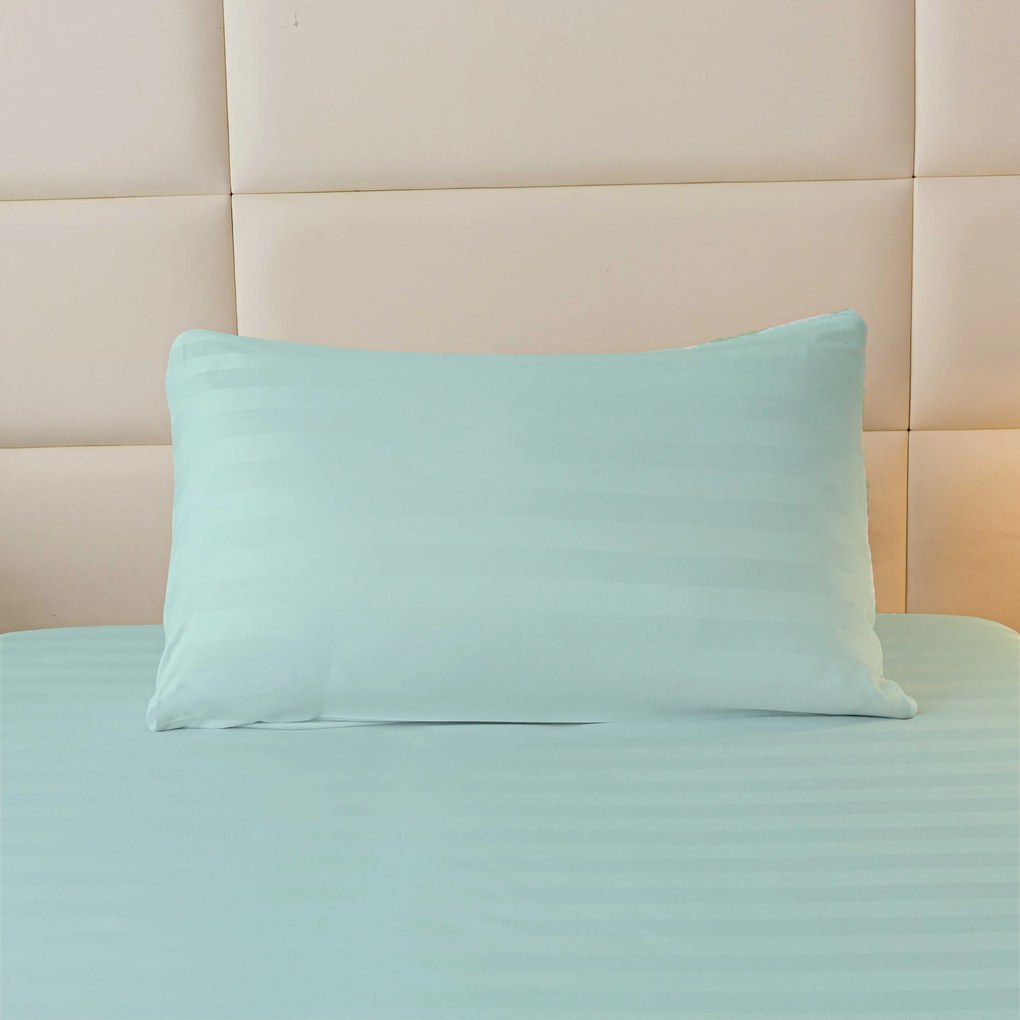 Cearsaf de hotel din microfibra 140x240 cm si husa pentru perna 50x70 cm JASMINE, mentol Inchidere: Fermoar