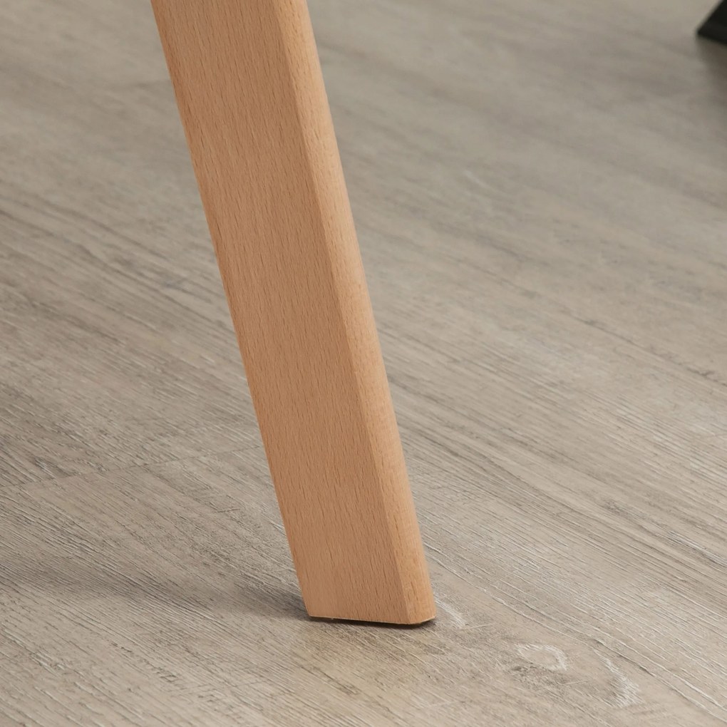 HOMCOM Set de 2 scaune pentru sufragerie Scaun Șezut căptușit în țesătură cu efect de catifea Picioare din lemn, albastru | Aosom Romania