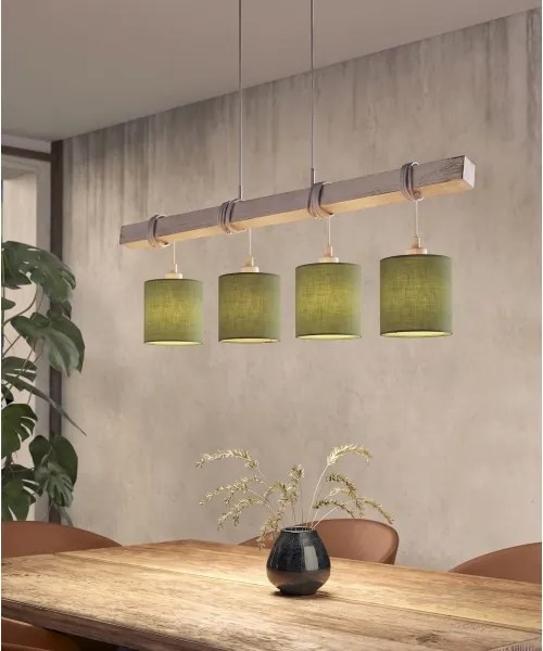 Brilagi - Candelabru LED pe cablu NUBILA 4xE27/60W/230V gri/verde