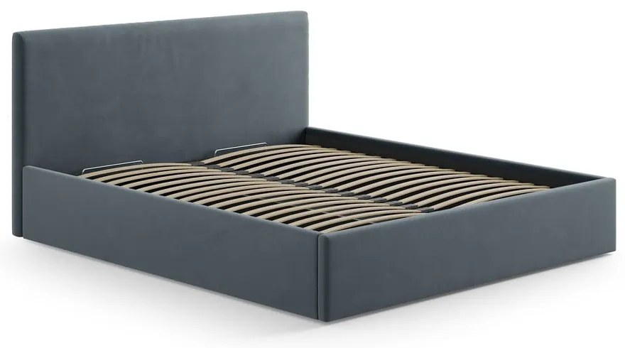 Tăblie de pat albastru-deschis tapițată 190,5x100 cm Remo – Micadoni