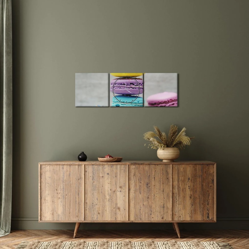 Tablou cu macarooni (cu ceas) (90x30 cm)
