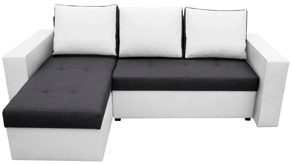 Coltar extensibil Toledo, 226x145x79 cm, 2 lazi depozitare, Reversibil, Alb/Antracit