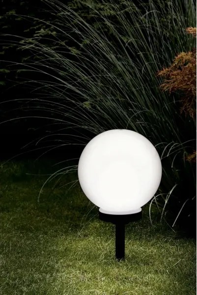 Lampă solară LED, 1,2 V, 6500 K, 200 mAh, diametru 25 cm, IP44, alb/negru