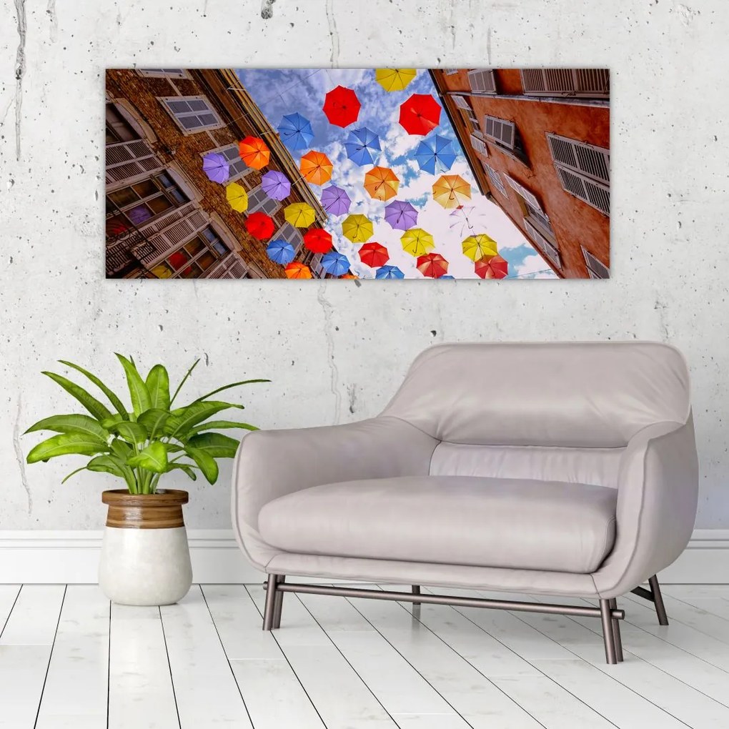 Tablou - Umbrele colorate (120x50 cm)