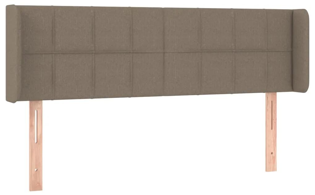 3118770 vidaXL Tăblie de pat cu aripioare gri taupe 147x16x78/88 cm textil
