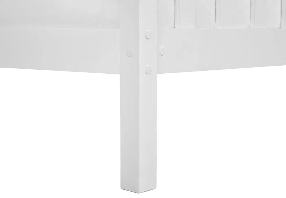 Pat de o persoană 90 cm GERNE (cu somieră) (alb). 1007294