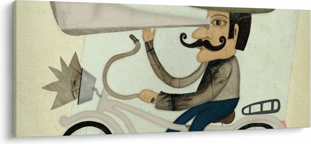 Tablou - Astronom pe bicicletă (120x50 cm)