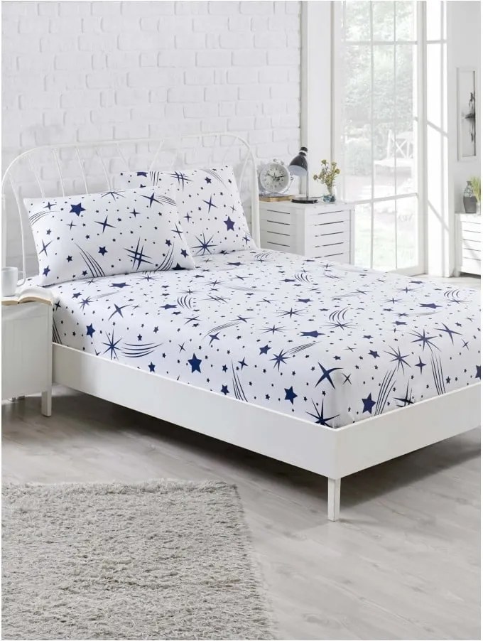 Set cearșaf elastic și 2 fețe de pernă Clementino Caluga, 160 x 200 cm