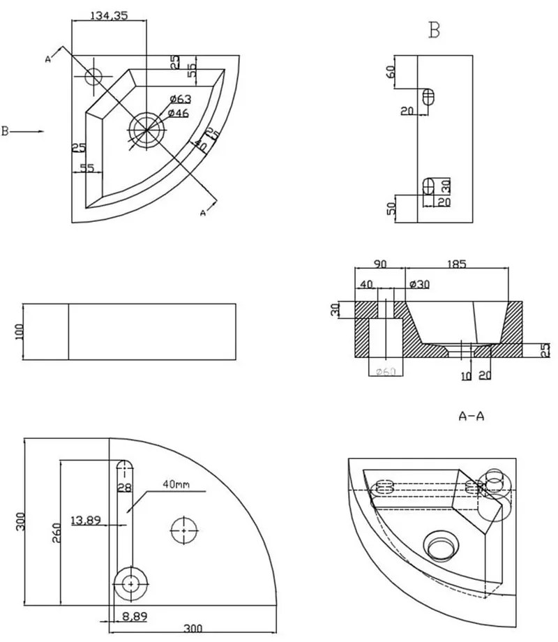 Chiuvetă mică pentru WC neagră din piatră 30x30 cm Blok – Sapho