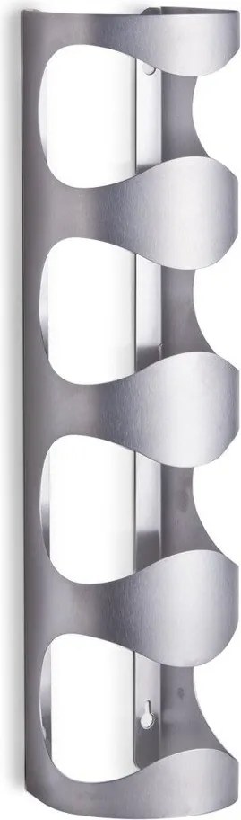 Raft de perete pentru vin, 4 sticle, oțel inoxidabil, ZELLER, gri
