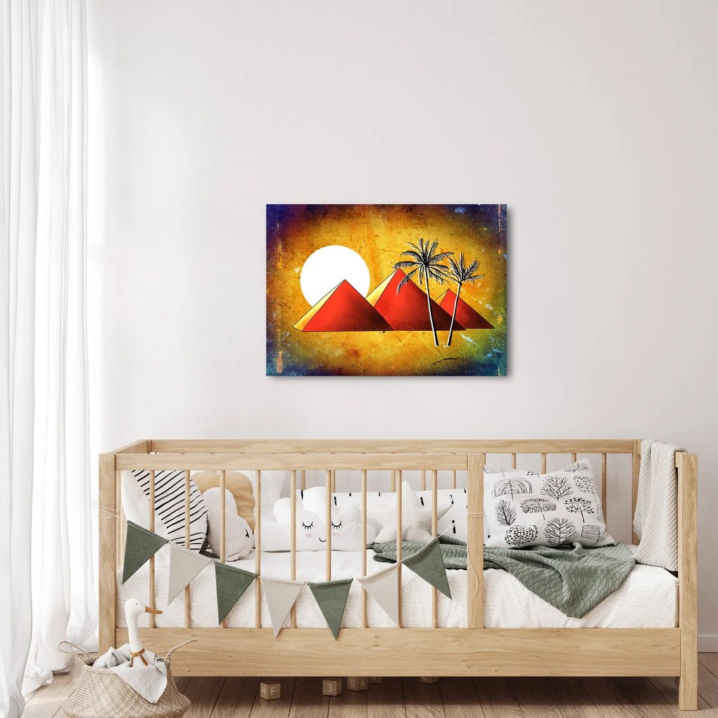 Tablou cu piramidele egiptene pictate (70x50 cm)